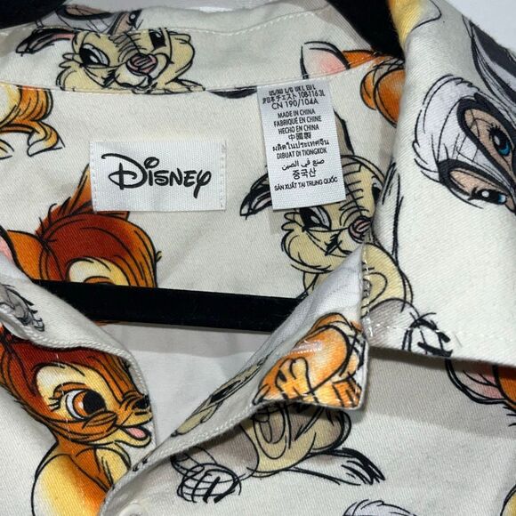 Disney Multicolor Bambi & Friends Cotton Long Sleeve Button Up Shirt Large NWT - Picture 5 of 12